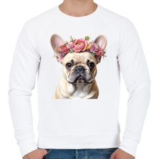 PRINTFASHION virágkoszorús francia buci - Férfi pulóver - Fehér