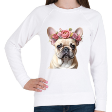 PRINTFASHION virágkoszorús francia buci - Női pulóver - Fehér