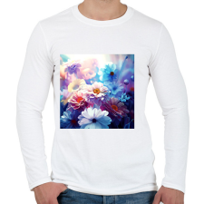 PRINTFASHION virágok 1 - Férfi hosszú ujjú póló - Fehér férfi póló