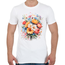 PRINTFASHION Virágok - Férfi póló - Fehér férfi póló