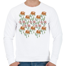 PRINTFASHION Virágok - Férfi pulóver - Fehér