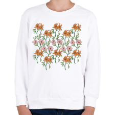 PRINTFASHION Virágok - Gyerek pulóver - Fehér gyerek pulóver, kardigán