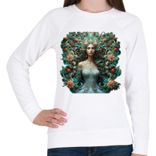 PRINTFASHION Virágok királynője - Női pulóver - Fehér női pulóver, kardigán