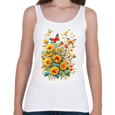PRINTFASHION Virágok - Női atléta - Fehér