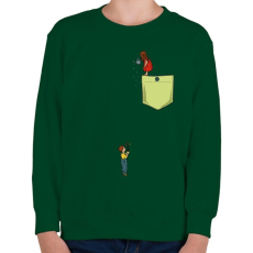 PRINTFASHION Virágöntözés - Gyerek pulóver - Sötétzöld