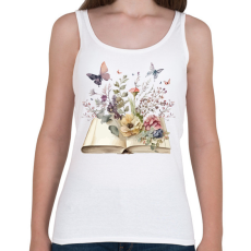 PRINTFASHION Virágos könyv - Női atléta - Fehér