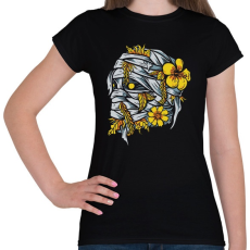 PRINTFASHION Virágos múmia - Női póló - Fekete
