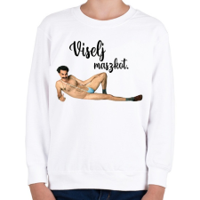 PRINTFASHION Viselj maszkot - Gyerek pulóver - Fehér gyerek pulóver, kardigán