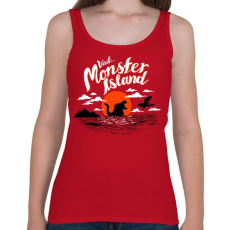 PRINTFASHION Visit Monster Island - Női atléta - Cseresznyepiros