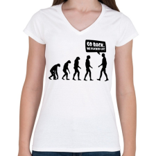 PRINTFASHION Vissza, megszívtuk! - Női V-nyakú póló - Fehér női póló