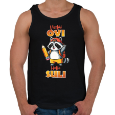 PRINTFASHION Viszlát Ovi Hello suli mosómedve - Férfi atléta - Fekete női trikó