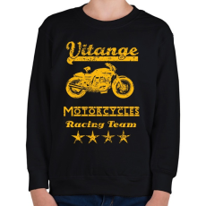 PRINTFASHION vitange motorcycle racing team - Gyerek pulóver - Fekete
