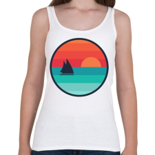 PRINTFASHION Vitorlás naplementében - Női atléta - Fehér női trikó