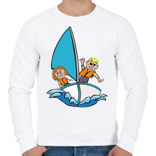 PRINTFASHION Vitorlázás - Férfi pulóver - Fehér férfi pulóver, kardigán