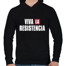 PRINTFASHION Viva la resistencia - Férfi kapucnis pulóver - Fekete