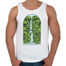 PRINTFASHION Vízesés - Férfi atléta - Fehér atléta, trikó