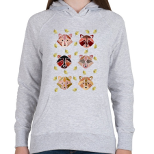 PRINTFASHION Vízfesték mosómedvék - Női kapucnis pulóver - Sport szürke női pulóver, kardigán