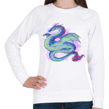 PRINTFASHION Vízfesték stílusú sárkánykígyó - Női pulóver - Fehér női pulóver, kardigán