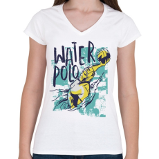PRINTFASHION vizilabda sport - Női V-nyakú póló - Fehér