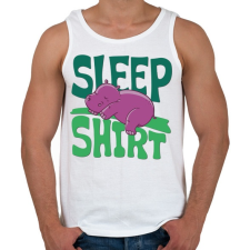 PRINTFASHION Víziló alvós póló - Férfi atléta - Fehér atléta, trikó