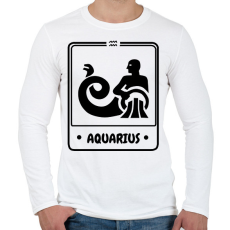 PRINTFASHION vízöntő - Férfi hosszú ujjú póló - Fehér