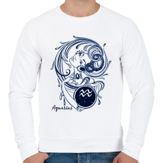 PRINTFASHION Vízöntő  - Férfi pulóver - Fehér