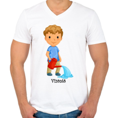 PRINTFASHION Vízöntő - Férfi V-nyakú póló - Fehér