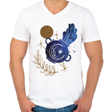 PRINTFASHION Vízöntő - Férfi V-nyakú póló - Fehér férfi póló