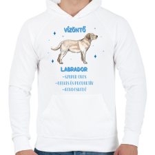 PRINTFASHION Vízöntő - Labrador - Férfi kapucnis pulóver - Fehér férfi pulóver, kardigán