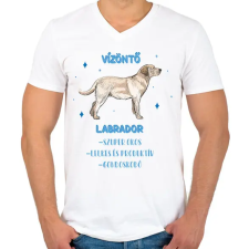 PRINTFASHION Vízöntő - Labrador - Férfi V-nyakú póló - Fehér férfi póló