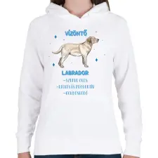 PRINTFASHION Vízöntő - Labrador - Női kapucnis pulóver - Fehér női pulóver, kardigán