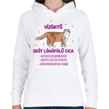 PRINTFASHION Vízöntő - Skót lógófülű cica - Női kapucnis pulóver - Fehér női pulóver, kardigán