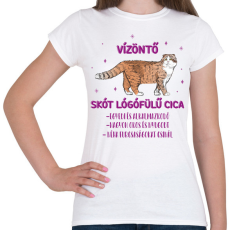 PRINTFASHION Vízöntő - Skót lógófülű cica - Női póló - Fehér