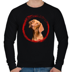 PRINTFASHION vizsla kutyus - férfi - Férfi pulóver - Fekete
