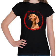PRINTFASHION vizsla kutyus - férfi - Női póló - Fekete