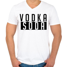 PRINTFASHION VODKA - Férfi V-nyakú póló - Fehér