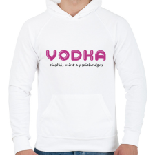 PRINTFASHION Vodka olcsóbb, mint a pszichológus - Férfi kapucnis pulóver - Fehér férfi pulóver, kardigán