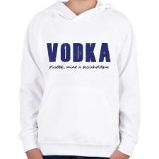 PRINTFASHION Vodka olcsóbb, mint a pszichológus - Gyerek kapucnis pulóver - Fehér gyerek pulóver, kardigán