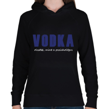 PRINTFASHION Vodka olcsóbb, mint a pszichológus - Női kapucnis pulóver - Fekete női pulóver, kardigán