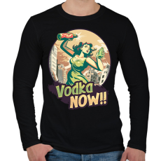 PRINTFASHION Vodkát, most! Vintage - Férfi hosszú ujjú póló - Fekete