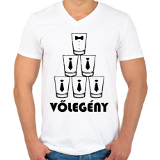 PRINTFASHION Vőlegény - Férfi V-nyakú póló - Fehér