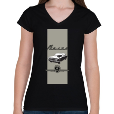 PRINTFASHION volga - Női V-nyakú póló - Fekete