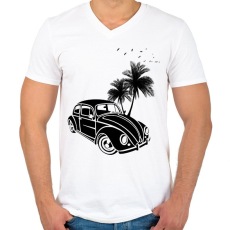 PRINTFASHION Volkswagen  - Férfi V-nyakú póló - Fehér