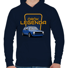 PRINTFASHION Volkswagen Golf - Férfi kapucnis pulóver - Sötétkék