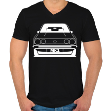PRINTFASHION Volkswagen golf Mk1  - Férfi V-nyakú póló - Fekete férfi póló