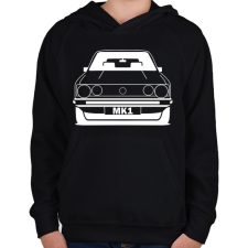 PRINTFASHION Volkswagen golf Mk1 - Gyerek kapucnis pulóver - Fekete gyerek pulóver, kardigán