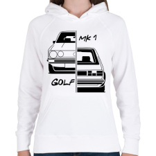 PRINTFASHION Volkswagen Golf MK1 - Női kapucnis pulóver - Fehér női pulóver, kardigán