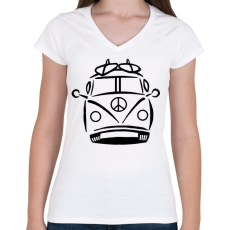 PRINTFASHION Volkswagen  - Női V-nyakú póló - Fehér
