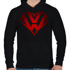 PRINTFASHION Volkswagen szerelem - Férfi kapucnis pulóver - Fekete