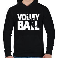PRINTFASHION Volleball - Röplabda - Férfi kapucnis pulóver - Fekete férfi pulóver, kardigán